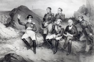Keiser Napoleon I (1769-1821) dikterer sine memoarer til Emmanuel Las Cases (1766-1842) på St. Helena, 1860