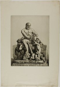Hercules, plate en fra Twelve Etchings av Chifflart av Nicolas François Chifflart