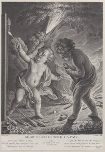 Celebrating Peace Celebrating Peace, tre putti med fyrverkeri, 1745-71., 1745-71. av Nicolas Gabriel Dupuis