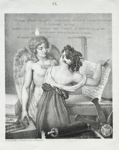 The Genius of Lithography, 1819. av Nicolas Henri Jacob