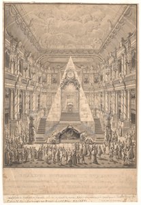 Christiansborg slottskapell med Frederik Vs katafalk av Nicolas Henri Jardin