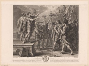Korsets tegn vises i himmelen for keiser Konstantin Crux Constantino imperatori in coelo visa / La croix apparoit dans le ciel a l