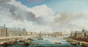 Louvre, Pont-Neuf og Collège des Quatre-Nations, 1755.