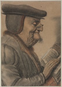 Eldre mann leser en bok, første halvdel av 1600-tallet. av Nicolas Lagneau