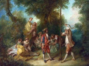 Lancret, Nicolas (1690-1743) The Four Ages of Man: Maturity Olje på lerret Rococo ca 1735 France National Gallery, London 34,3x45,2 maleri