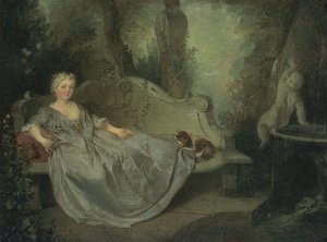 Portrett av en dame i en hage, 1730