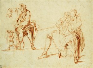 Studier av to menn, av Nicolas Lancret