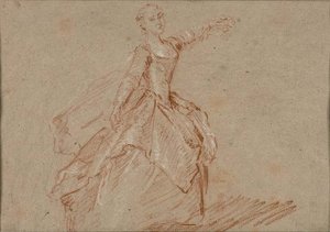 Studie for Dansen mellom paviljongen og fontenen av Nicolas Lancret