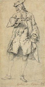 Ung mann står av Nicolas Lancret