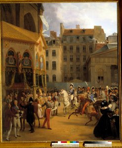 Rentree av kong Charles X i Paris, på vei til Notre-Dame, etter kong Louis XVIIIs død, 27/09/1824 Maleri av Nicolas Gosse (1787-1878) 1840 Søn. 1,92x1,54 m. Versailles, slottets muse