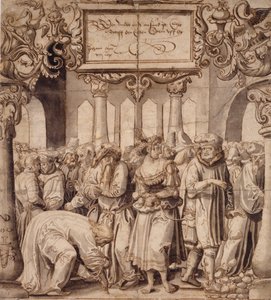 Kvinnen tatt i utroskap, tidlig på 1500-tallet av Nicolas Manuel Deutsch