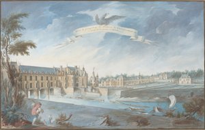 Utsikt og perspektiv av Chateau de Chenonceaux av Nicolas Marie Ozanne