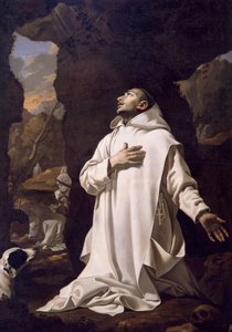 St Bruno ber i ørkenen, av Nicolas Mignard (1606-1668), olje på lerret, 220x1445 cm