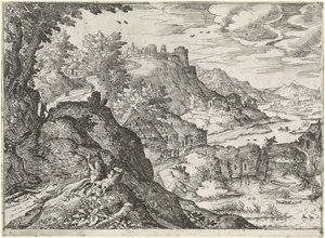 Fjelllandskap med vannmølle Fjelllandskap (serietittel) av Nicolas Moillon