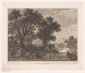 Tre menn ved en elv av Nicolas Perelle