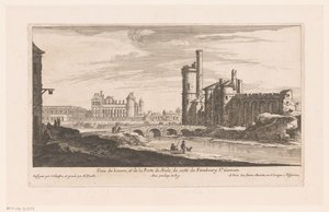 Utsikt over Louvre Veue du Louvre et de la Porte de Nesle (...) (tittel på objekt) av Nicolas Perelle