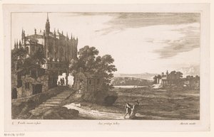 Landskap med katedral av Nicolas Perelle