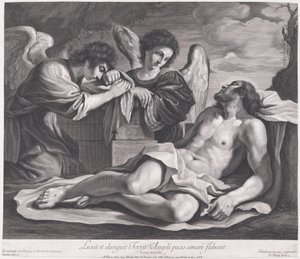 Engler som sørger over den døde Kristus, ca. 1690-1720., ca. 1690-1720. av Nicolas Pitau