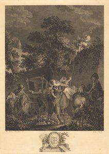 Den nattlige bortføringen av Nicolas Ponce after Pierre Antoine Baudouin