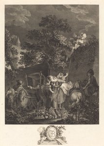 Den nattlige bortføringen av Nicolas Ponce after Pierre Antoine Baudouin