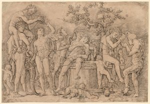 Bacchanal med et vinkar av Nicolas Poussin