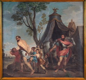Camillus og skolemesteren i Falerii av Nicolas Poussin