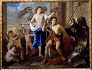 Davids triumf. Maleri av Nicolas Poussin (1594-1665) av Nicolas Poussin