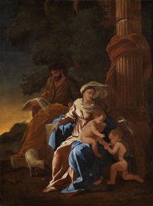 Den hellige familie med Johannesbarnet av Nicolas Poussin