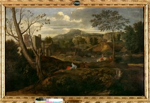 Ideelt landskap. Maleri av Nicolas Poussin av Nicolas Poussin