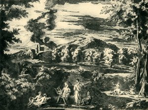 Landskap med Orfeus og Eurydike, midten av 1600-tallet, 1943. av Nicolas Poussin