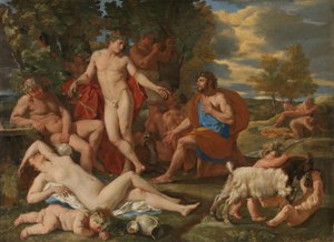 Midas og Bacchus av Nicolas Poussin