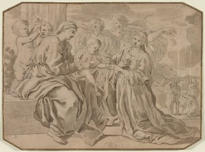 Mystisk ekteskap av St. Catherine av Nicolas Poussin