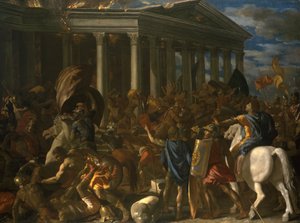Ødeleggelsen og sekken av Jerusalems tempel av Nicolas Poussin