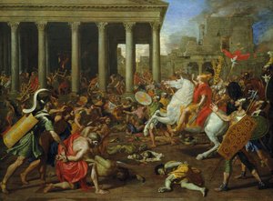 The Destruction of the Temples in Jerusalem av Titus, ca. 1638/39 av Nicolas Poussin