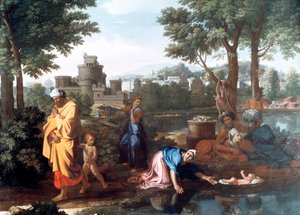 Utstillingen av Moses, 1654 av Nicolas Poussin