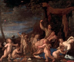 The Triumph of Ovid (olje på lerret) av Nicolas Poussin
