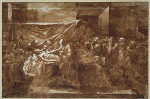 Den ekstreme salvelsen. Tegning av Nicolas Poussin av Nicolas Poussin