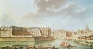 Ile Saint-Louis og Hotel de Bretonvilliers i 1757 av Nicolas Raguenet