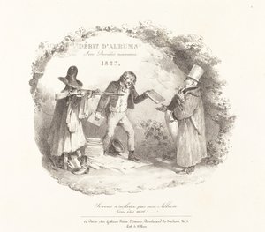 Debitering av album med nye metoder (nye metoder for salg av litografialbum) av Nicolas Toussaint Charlet