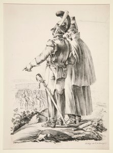 To Cuirassiers til fots av Nicolas Toussaint Charlet