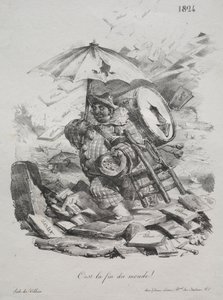 Litografiske skisser: Det er verdens ende! frontispice, 1824. av Nicolas Toussaint Charlet