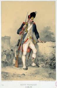 Medlem av den franske garde (14. juli 1789). Gravering av Nicolas Toussaint Charlet (1792-1845) av Nicolas Toussaint Charlet