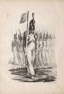 Militære kostymer: Carabiners Sargent, General Guide, 1817-1818. av Nicolas Toussaint Charlet