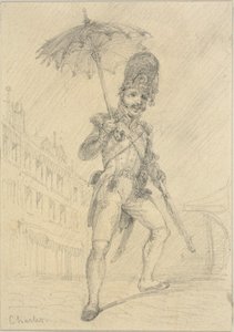 Soldat holder en parasoll av Nicolas Toussaint Charlet