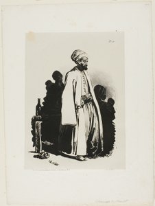Standing Turk, plate elleve fra Ink Sketches av Charlet av Nicolas Toussaint Charlet