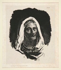 Gammel kvinnes hode av Nicolas Toussaint Charlet