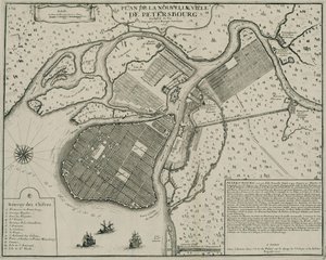 Kart over Petersburg, 1717
