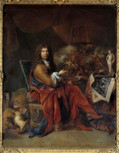 Portrett av Charles Lebrun (Le Brun) (1619-1690), første maler av kong Louis XIV Maleri av Nicolas de Largilliere (1656-1746) Dim. 2,32 x 1,81 m. Paris. Museet Louvre