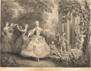 Frøken Hall av Nicolas de Larmessin IV after Nicolas Lancret