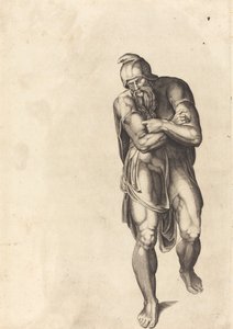 Stridende mann av Nicolaus Beatrizet after Michelangelo